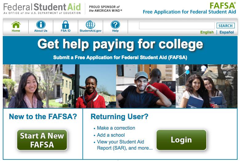 FAFSA The Free Application for Federal Student Aid This is a required document to be attached to the application.