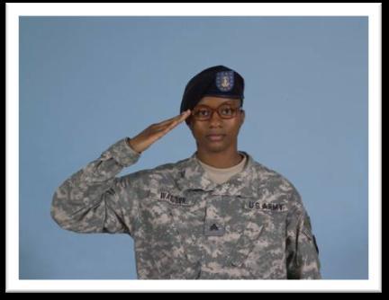 Figure A- 14. Hand Salute with Beret and Glasses Rendering Honor to the Flag The flag of the U.S. is the symbol of our nation.