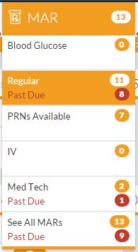 Recording Medication Administration (MAR) Step 1. Select the desired menu option under the MAR module. In this example we will select the MAR >Regular report.