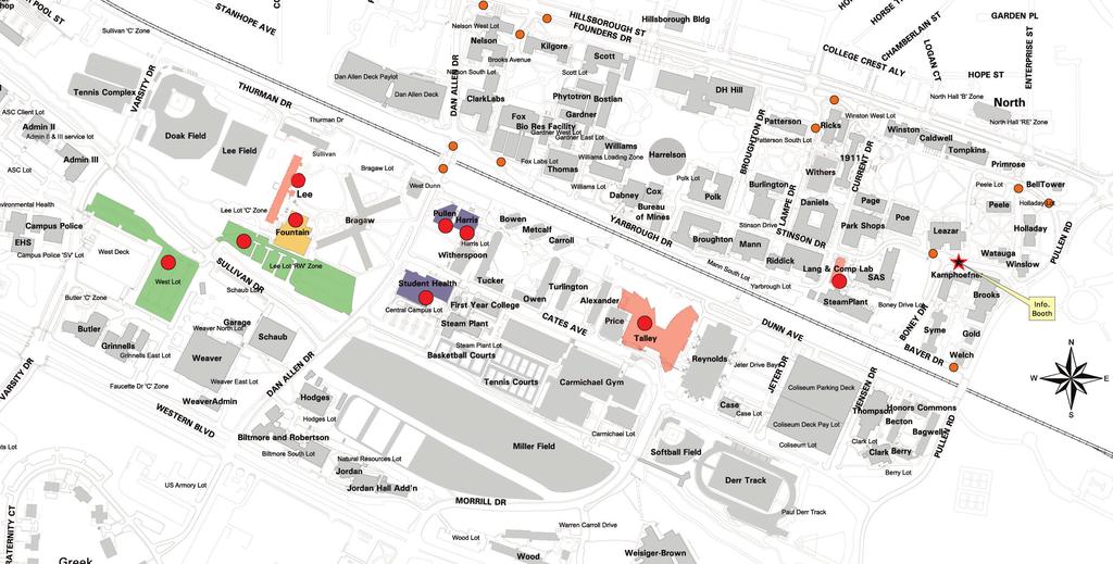 CAMPUS MAP 1 4 3 Orientation Dining 2 Orientation Parking 3 Fountain Dining Hall 4 Talley Student Union Talley Market (2nd Floor) 1 Lee Lot 2 West Lot Indicates Gate Access Only Port City Java (2nd