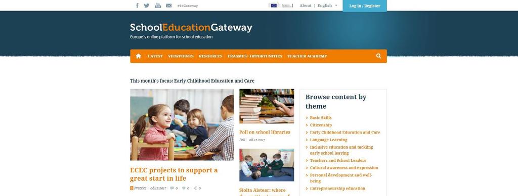10 Erasmus+ for Schools School Education Gateway School Education Gateway is a European Commission portal to help schools get the most from Erasmus+.