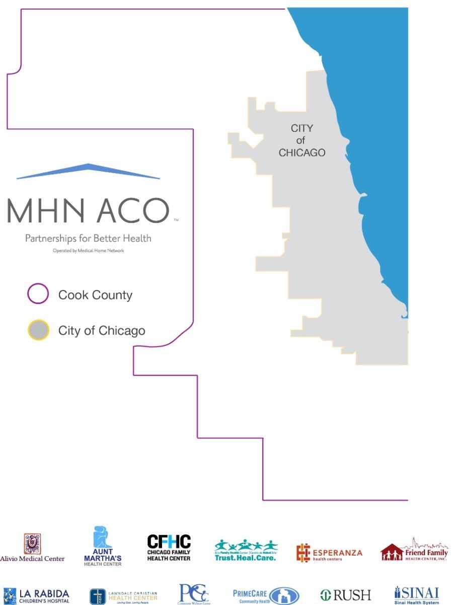 Integrating Disparate Entities Across the Delivery System to Enhance Patient Care, Value & Outcomes MHN ACO Providers MHN Geography 9 FQHCs 3 Hospital
