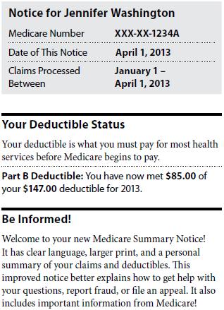 Beneficiaries should check their names and the last four numbers of their Medicare numbers, the date the Medicare contractor issued the MSN, and the dates of the claims listed.
