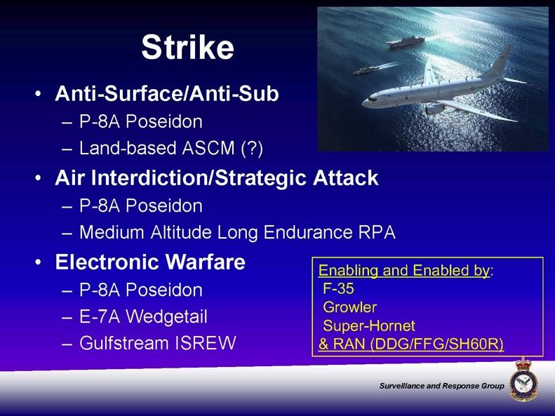 FIGURE 13 SLIDE FROM GROUP CAPTAIN HOMBSCH PRESENTATION AT THE SEMINAR Group Captain Hombsch underscored that Link 16 was now present on all key SRG platforms, which meant that they could operate as