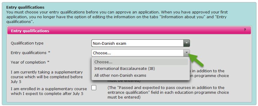 3 How to fill out your application If you do not pass the courses until after the deadline of quota 2, you must remember to fill in the field Courses passed or expected to pass in addition to the