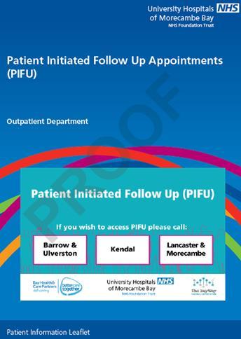 Context: As part of this work a Patient Initiated Follow up (PIFU) pathway has been developed and Rheumatology was the first service to go live with this new pathway philosophy in January 2017.