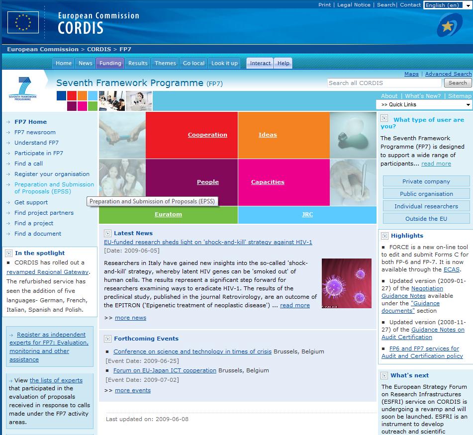 CORDIS CORDIS, the Community Research and Development
