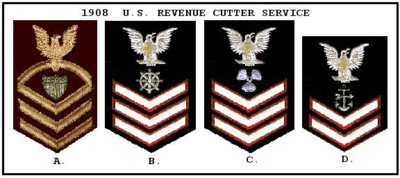 U.S. Revenue Cutter Service Petty Officer Ratings 1908-1915 & U.S. Coast Guard Enlisted & Warrant Officer Rating Badges and Specialty Marks 1915-2007 U.S. Revenue Cutter Service A.