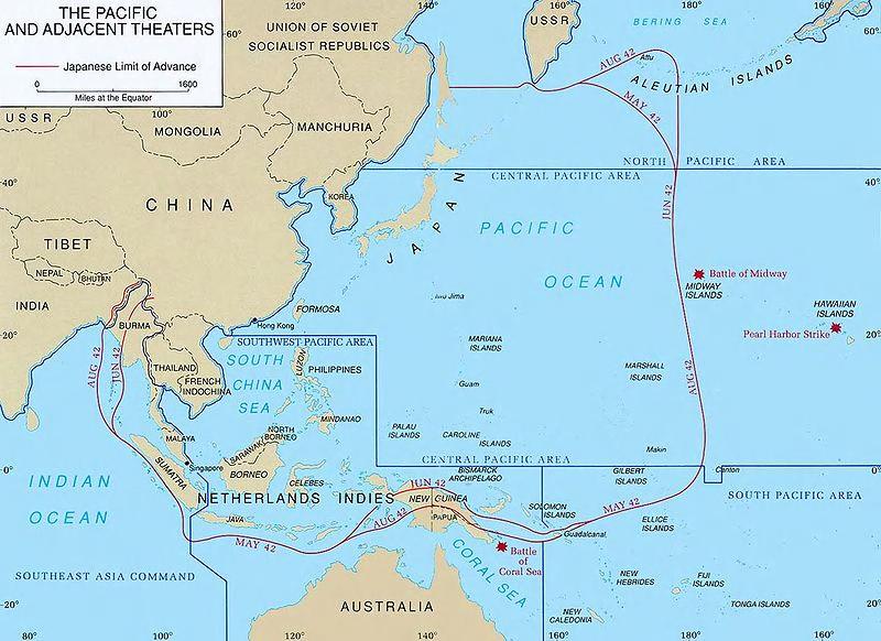 1942-1945 OKINAWA IWO JIMA Eniwetok US Navy (Nimitz) KWAJALEIN US Army (MacArthur) TARAWA southeast.