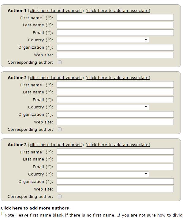 3.4. Please fill in the information for all the authors of your paper.