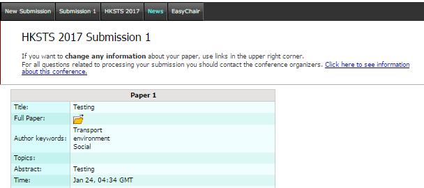 After a final check, if all the required information is correct, click Submit to finish the abstract submission procedure. 3.10.