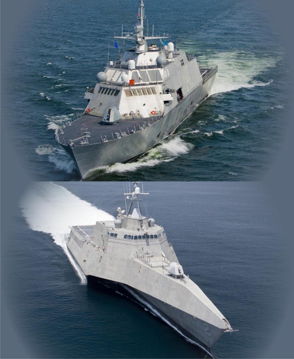 LCSs (i.e., LCS-1, LCS-3, LCS-5, and so on) use the Lockheed design; even-numbered LCSs (i.e., LCS-2, LCS-4, LCS-6, and so on) use the GD design. Figure 1.