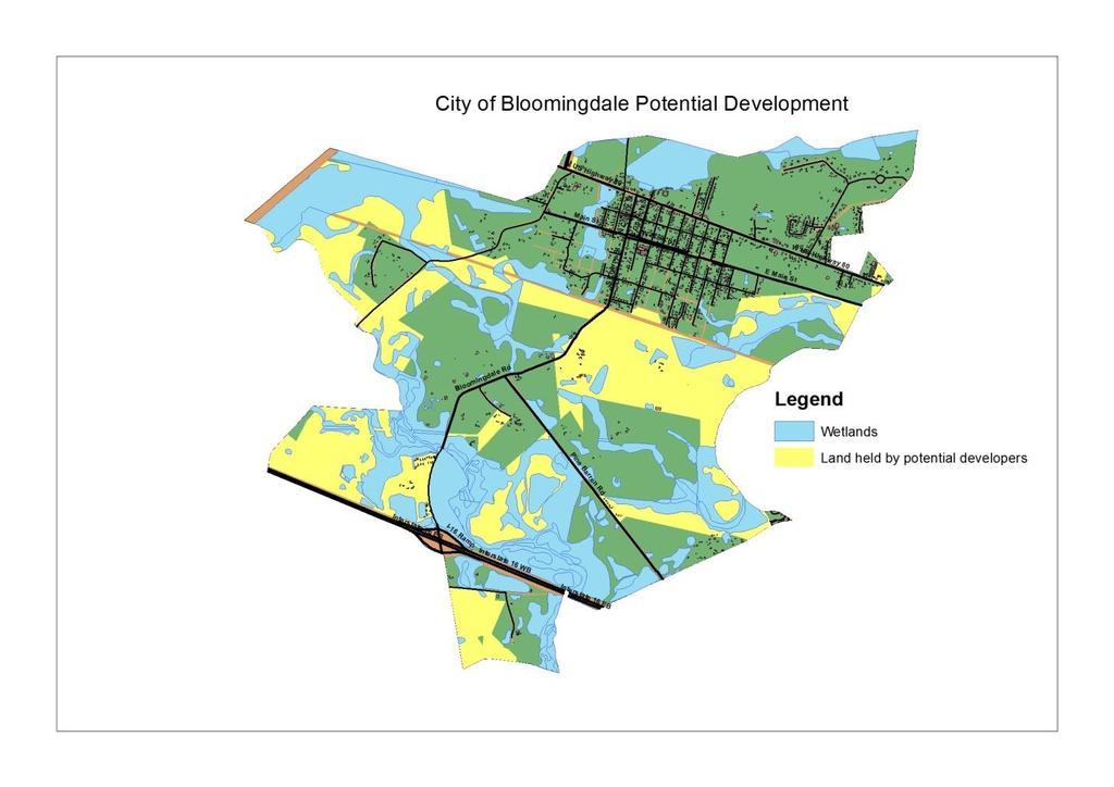 Figure 2: illustrates location of potential development lands in Bloomingdale Figure 3: criterion for selection as land for potential development 1. Own multiple land lots 2.