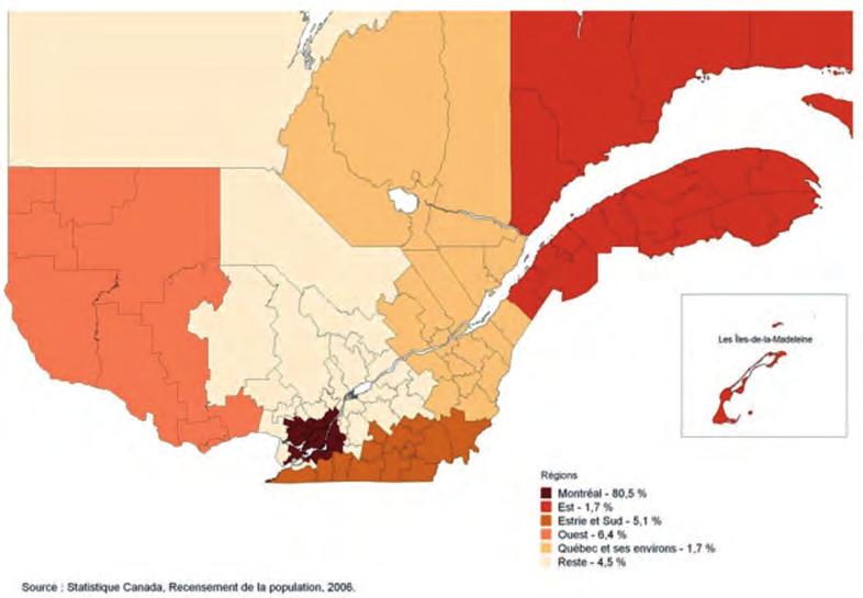 Appendix 1 Figure1 Geographic divisions used by Statistics Canada Les Îles-de-la-Madeleine Regions - 80.5% Estrie - 1.7% Estrie et Sud - 5.1% Ouest - 6.4% et ses environs - 1.7% Reste - 4.