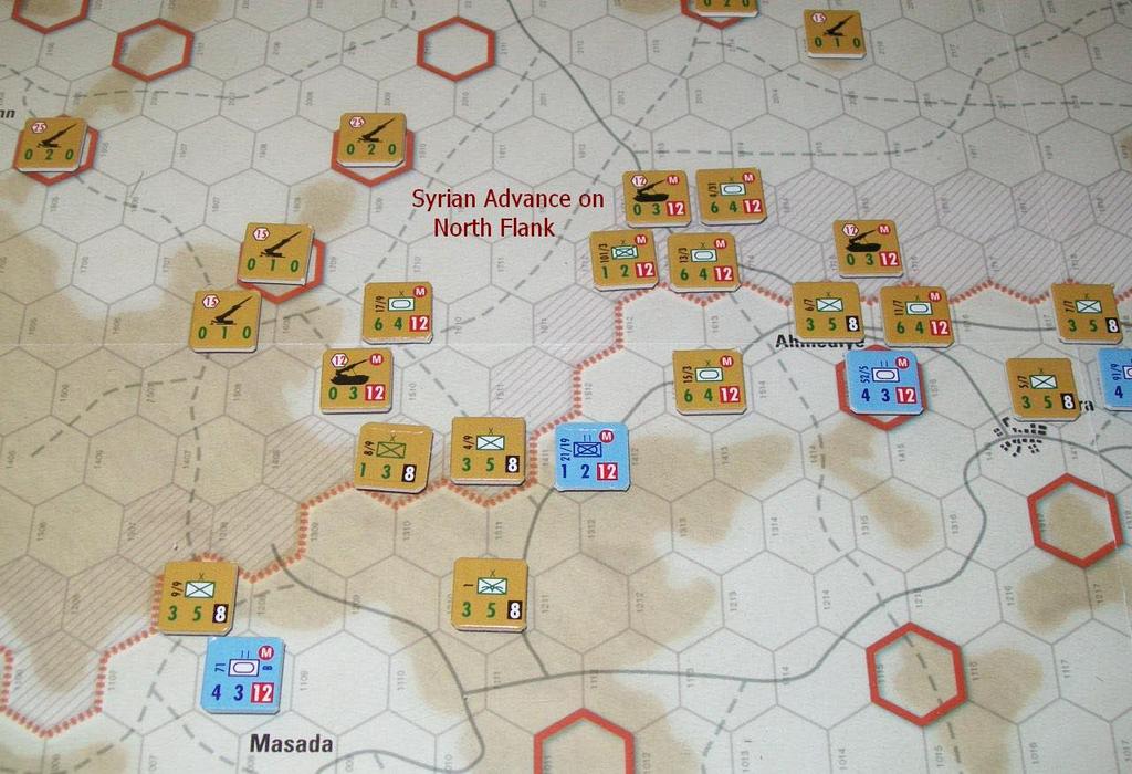 The 7 th Division continues to advance. The 5 th and 7 th Brigades make contact with the Israeli 91 st Tank Battalion, which is deployed on the track to the south of the town of Kuneitra.