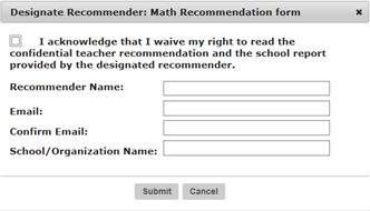 Your teachers will automatically receive an email from SSATB with a link to complete the online recommendation form.