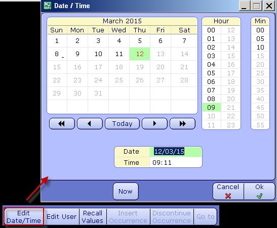 4. The date and time of the assessment will default to the current date/time, however if you are documenting a late entry, the date/time can be edited after opening the assessment be