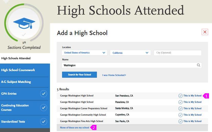High School Entry Can add up to 5 High