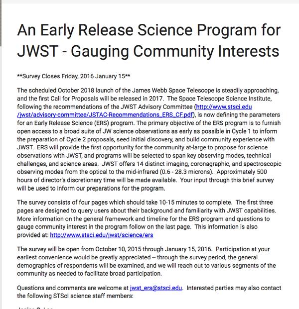 On STScI JWST Website Meeting
