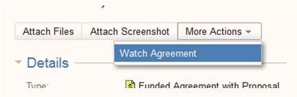 The Agreement Type and Status are always at the top of this section.