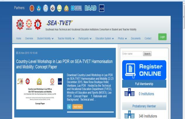 institutions The SEA TVET CONSORTIUM More than 300 institutions registered http://seatvet.seameo.