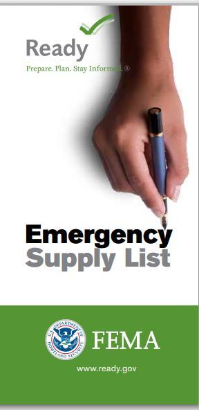 Emergency Supply List Ready.