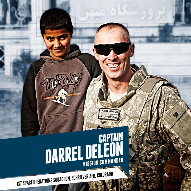 In October 2010, Captain Darrel DeLeon, a mission commander in the 1st Space Operations Squadron, deployed to Kabul, Afghanistan as a liaison officer to the headquarters of the International Security