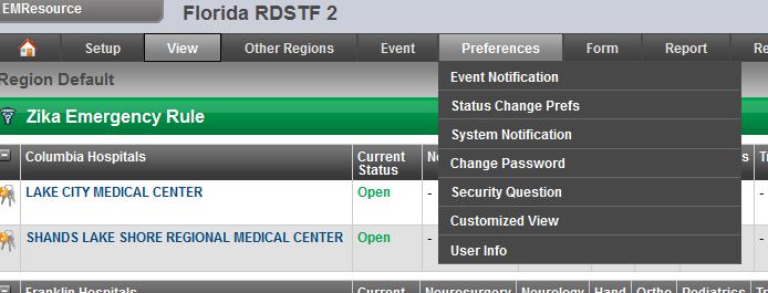 Adding a Cell Phone to your EMResource User Information to Receive Text Notifications Log on to EMResource at https://emresource.emsystem.com. You will be taken to your Regional Default Page.
