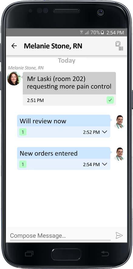 Spok Mobile lets a doctor reference the on-call schedule and request a consult from the appropriate colleague.