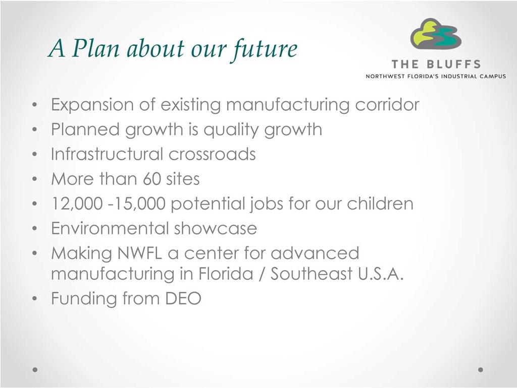 Here are the key elements of the plan. Successful industries already exist in this corridor.
