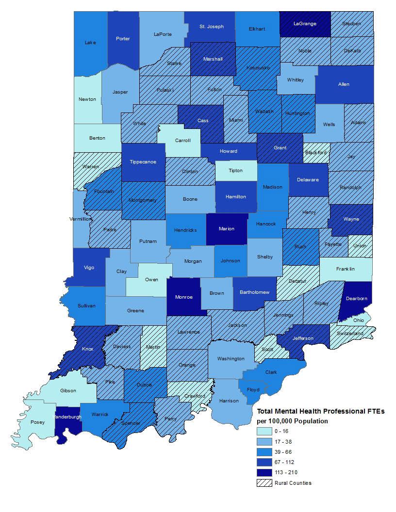 Rural Communities Face Urgent Behavioral Health Provider Shortages 5 counties with no LMHPs 15 27
