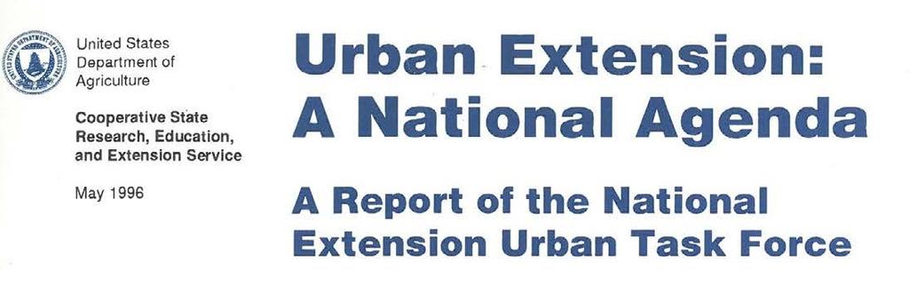 Urban Extension Version 1.0 A vision of the future of U.S.