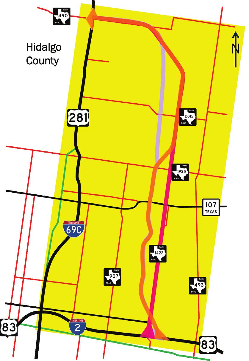 Program (STIP) as a four-lane divided rural highway with future mainlanes and overpasses in eastern Hidalgo County from US 83/IH-2 to US 281/IH-69C.