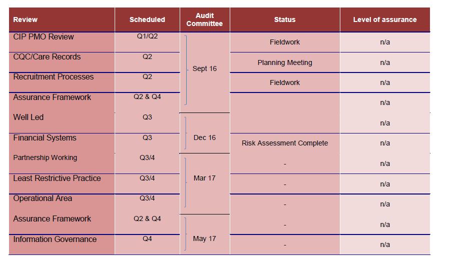 Appendix Summary Internal Audit Plan and Profile Enc 7 Audit