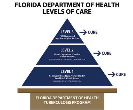 V. Florida Department of Health Levels of Care Chapter 392.53, Florida Statutes requires reporting of suspected or confirmed active TB cases to the Florida Department of Health.
