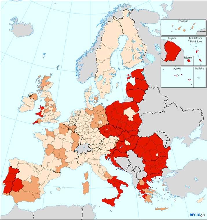 Billion EUR Less developed regions 164.
