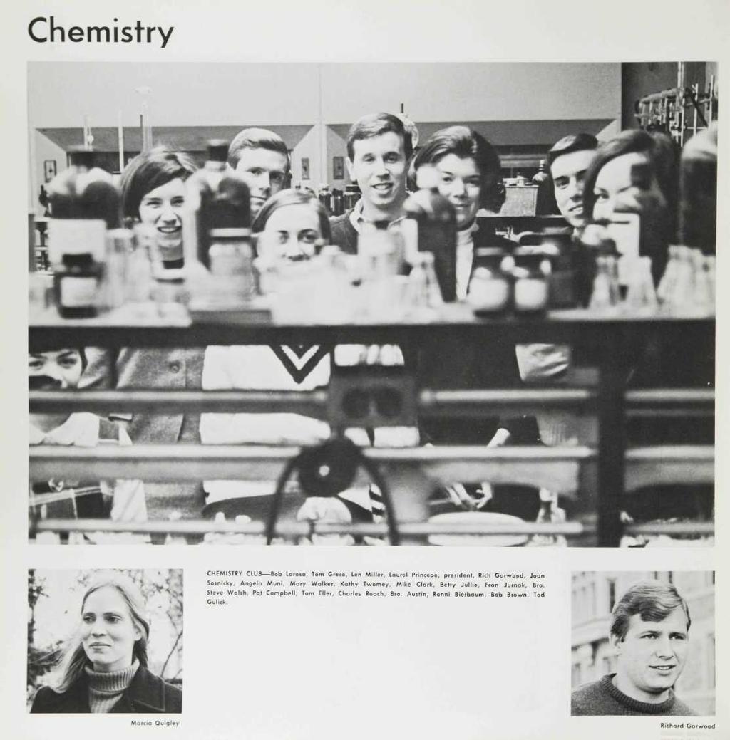 Chemistry CHEMISTRY CLUB Bob Larosa, Tom Greco, Len Miller, Lourel Princepe, president.