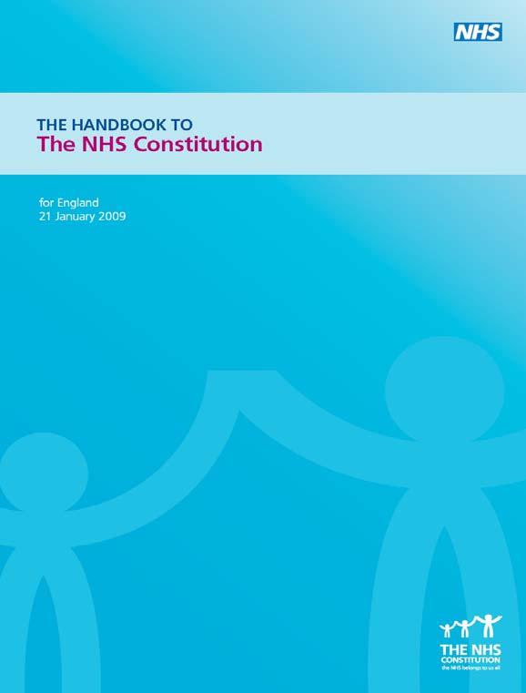 Handbook to the NHS Constitution Research is a core part of the NHS because it enables the NHS to improve the current and future health of the population.
