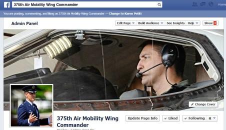 The 375 AMW commander s page: 375th Air Mobility Wing Commander WHO ELSE IS AUTHORIZED TO HAVE SOCIAL MEDIA PAGES?