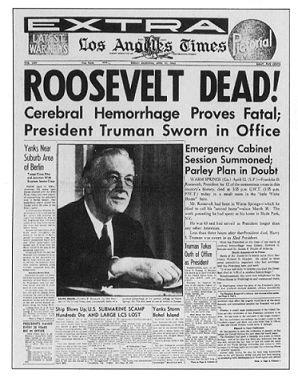 Roosevelt dies President
