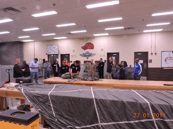 tour and answered questions familiarizing employers with the skills the Soldiers learn during training at Fort