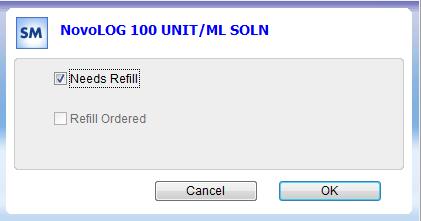 Now you will see Refill Ordered in the Refill column.