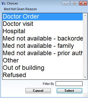 Given: Highlight the medications that were given and click the Med Given button. You will see the time and your initials in green in the Status column.