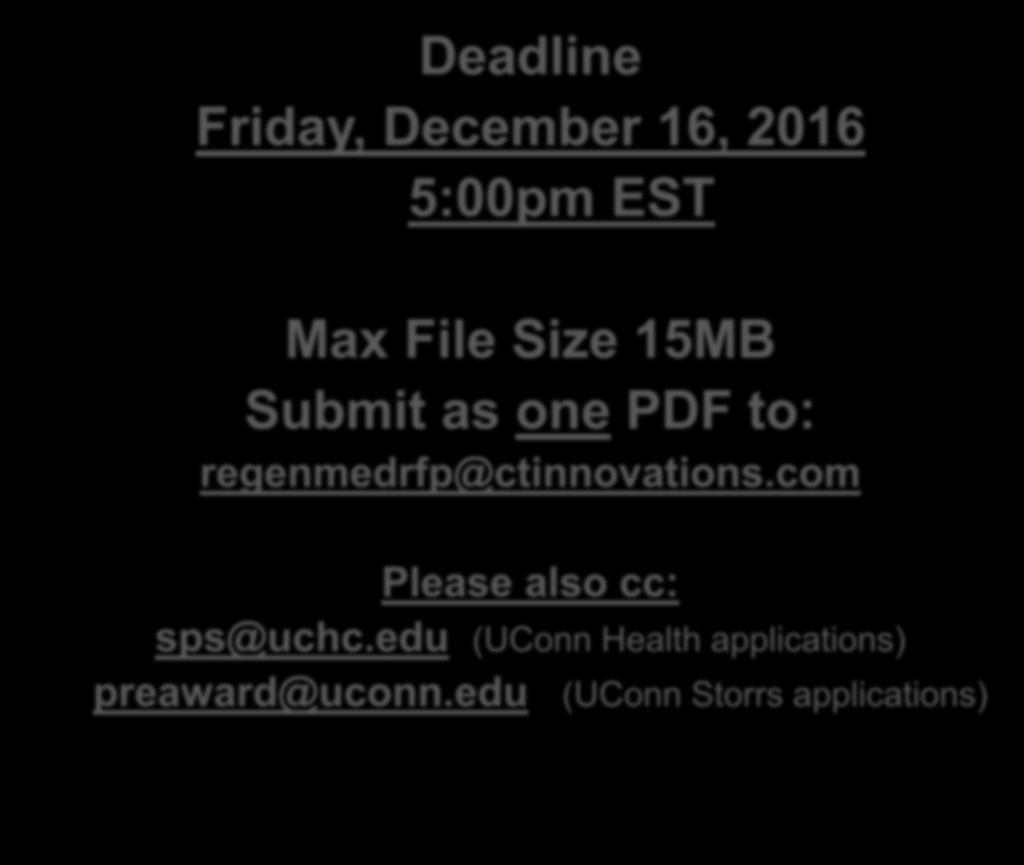 Deadline Friday, December 16, 2016 5:00pm EST Max File Size 15MB Submit as one PDF to: