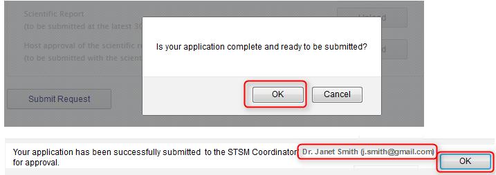 submitted, the STSM coordinator is notified.