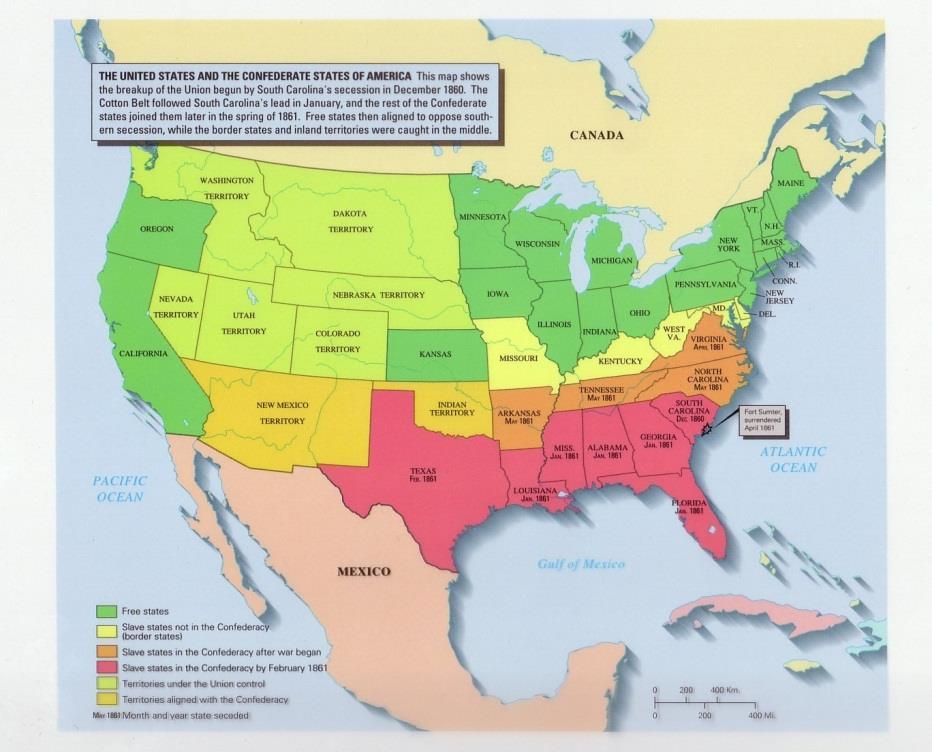 The Border States When war broke out, four SLAVE states remained in the Union Delaware, Kentucky,