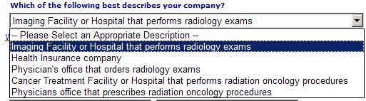Select Imaging Facility or Hospital that performs radiology exams 3.