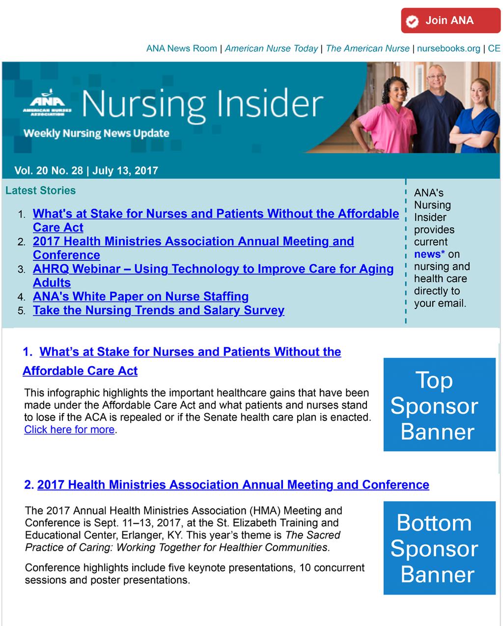 63% of Nursing Insider readers read it every week or every other week.