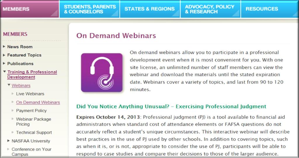 Webinars: On-Demand Webinar Series On-Demand Expires May 19, 2014: What is Conflicting