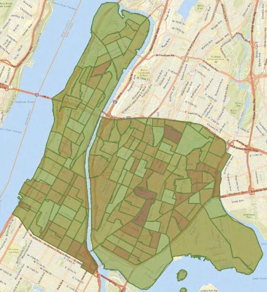 Market Study Residential Area Trends The Upper Manhattan/South Bronx market is performing well ESRI projects that the area will grow by nearly 6% between 2014 to